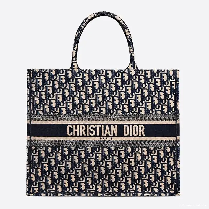 Cheap Oblique Book Dior Canvas Tote Blue Motif 0705 Luxury
